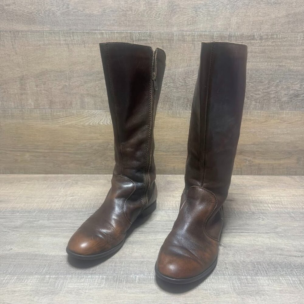 Born Brown Leather Studded Knee High Boots Women's Size 7